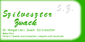 szilveszter zwack business card